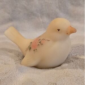 Fenton Cameo Handpainted Bird Painted by Tony Figurine Floral Accent Collectible